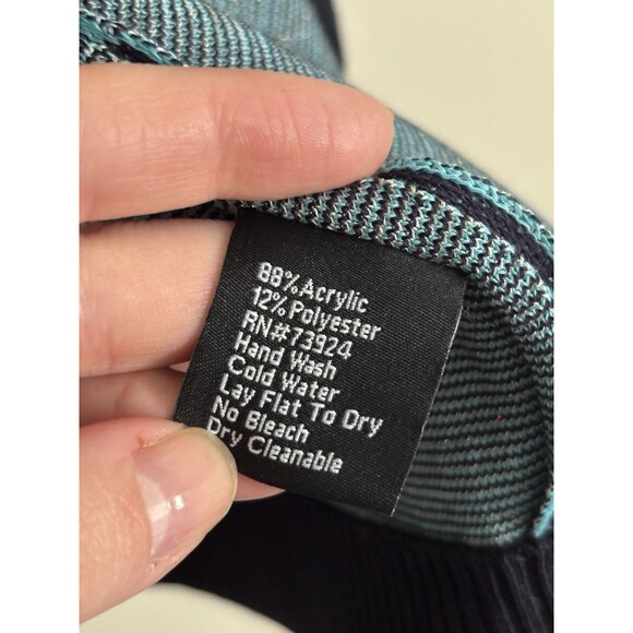 Misook Cardigan 0X XL XXL Knit Black Navy‎ Blue Silver Professional Art Preppy - Picture 3 of 5